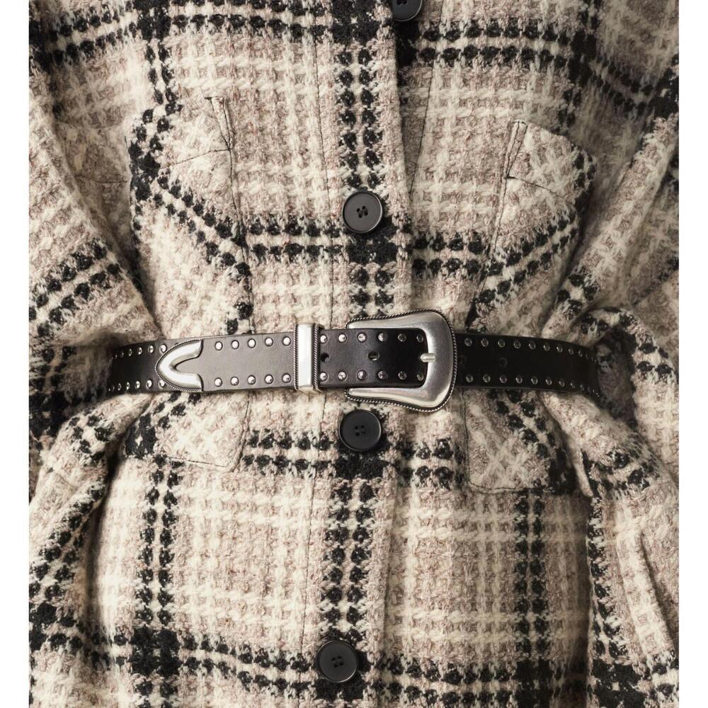NEW IRO dorsy leather belt - size 65 in black